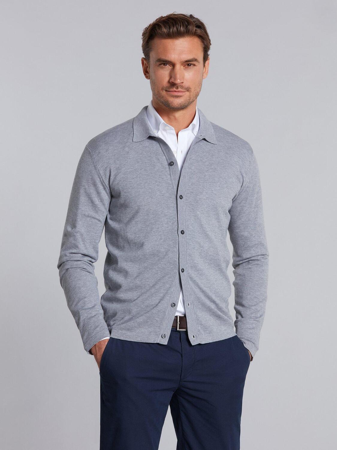 grey cotton cardigan