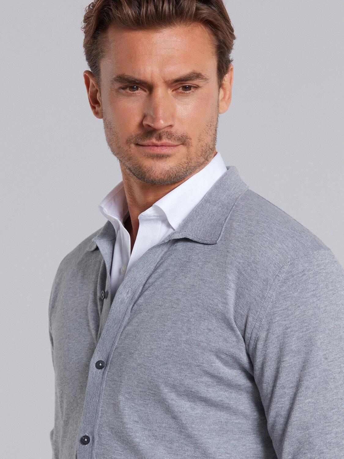 grey cotton cardigan