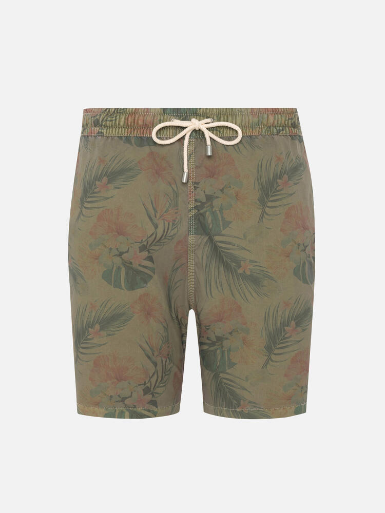 Maillot de bain Moorea à fleurs kaki