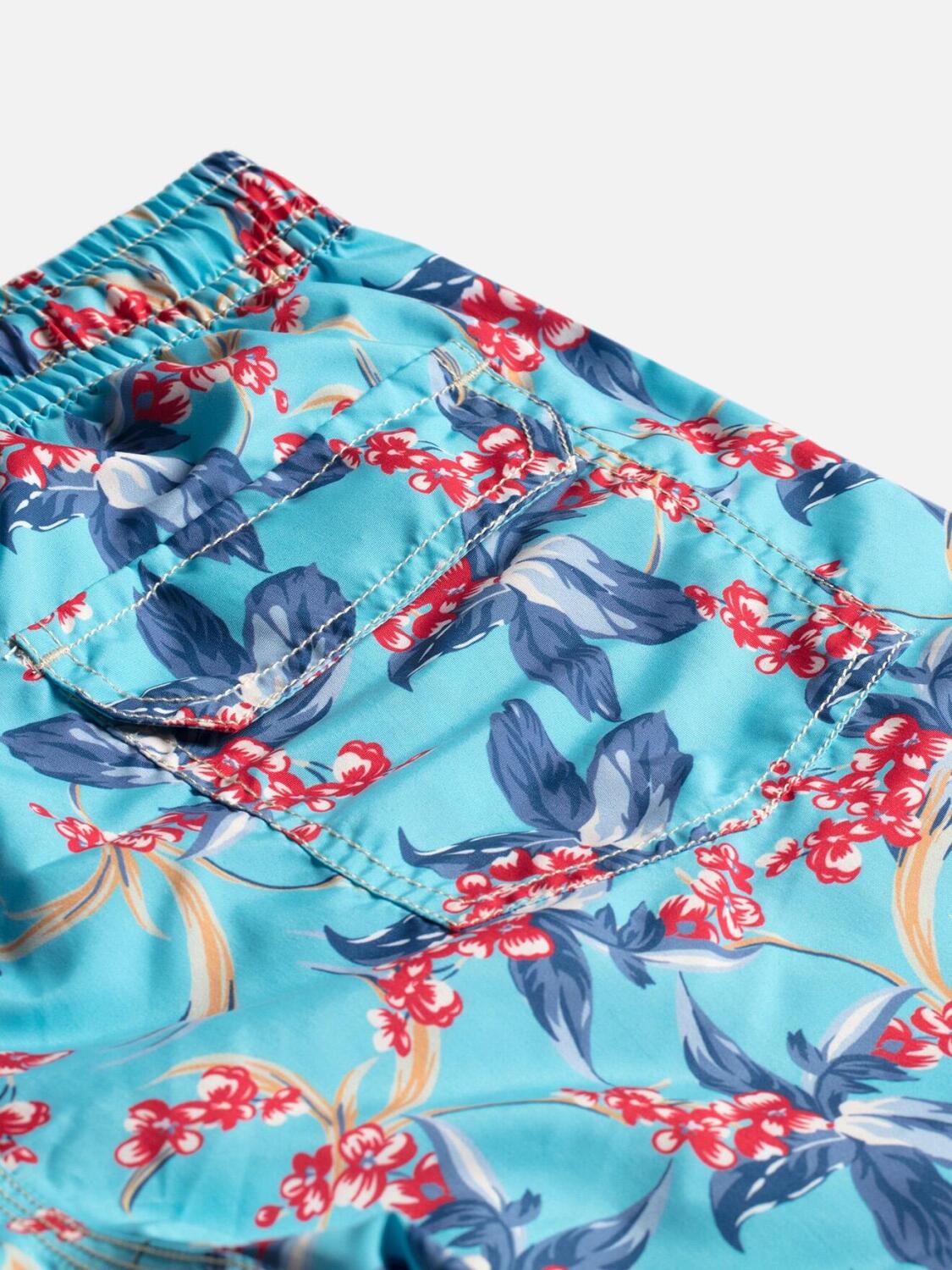 Maillot de bain turquoise jardin tropical