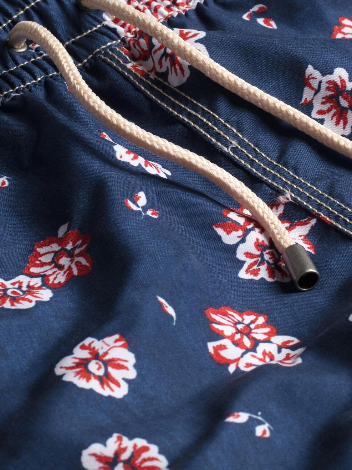 Indigo geblümter Badeanzug