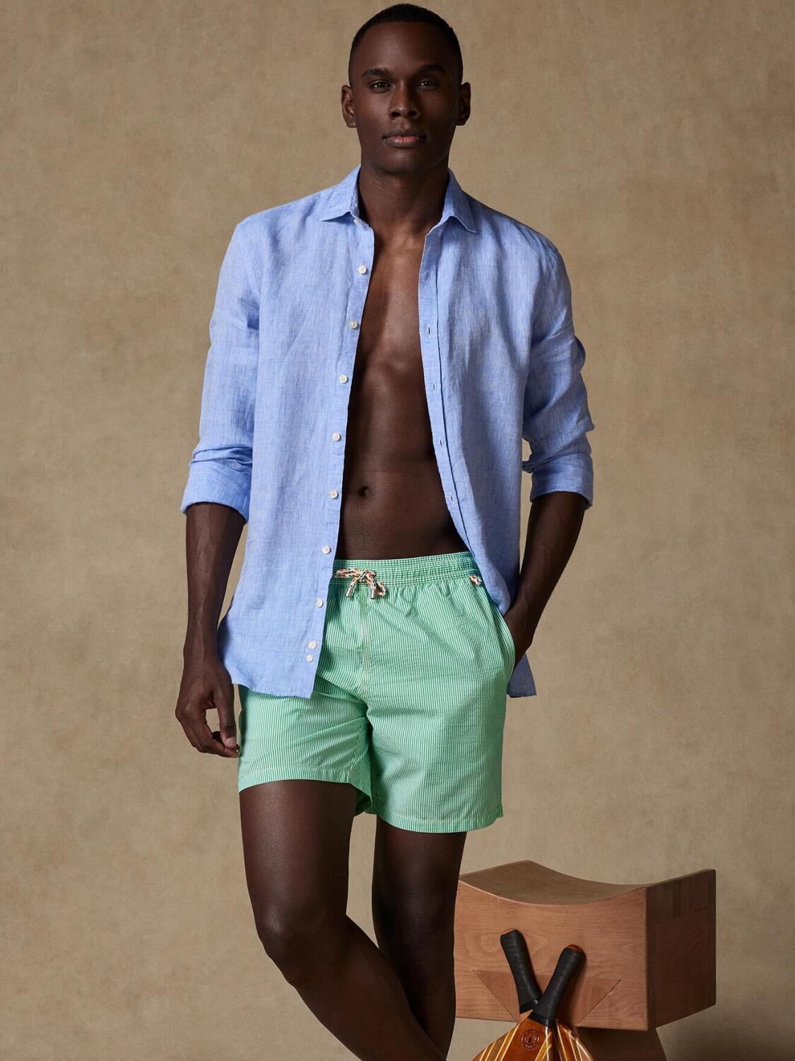 Maillot de bain Jim à rayures menthe