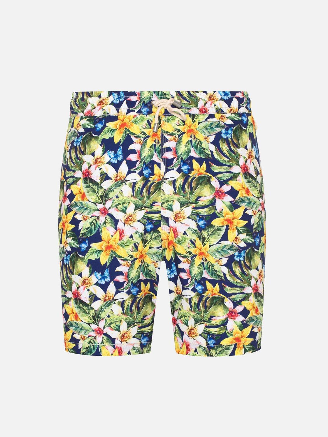 Indigo printed Flowers swimsuit