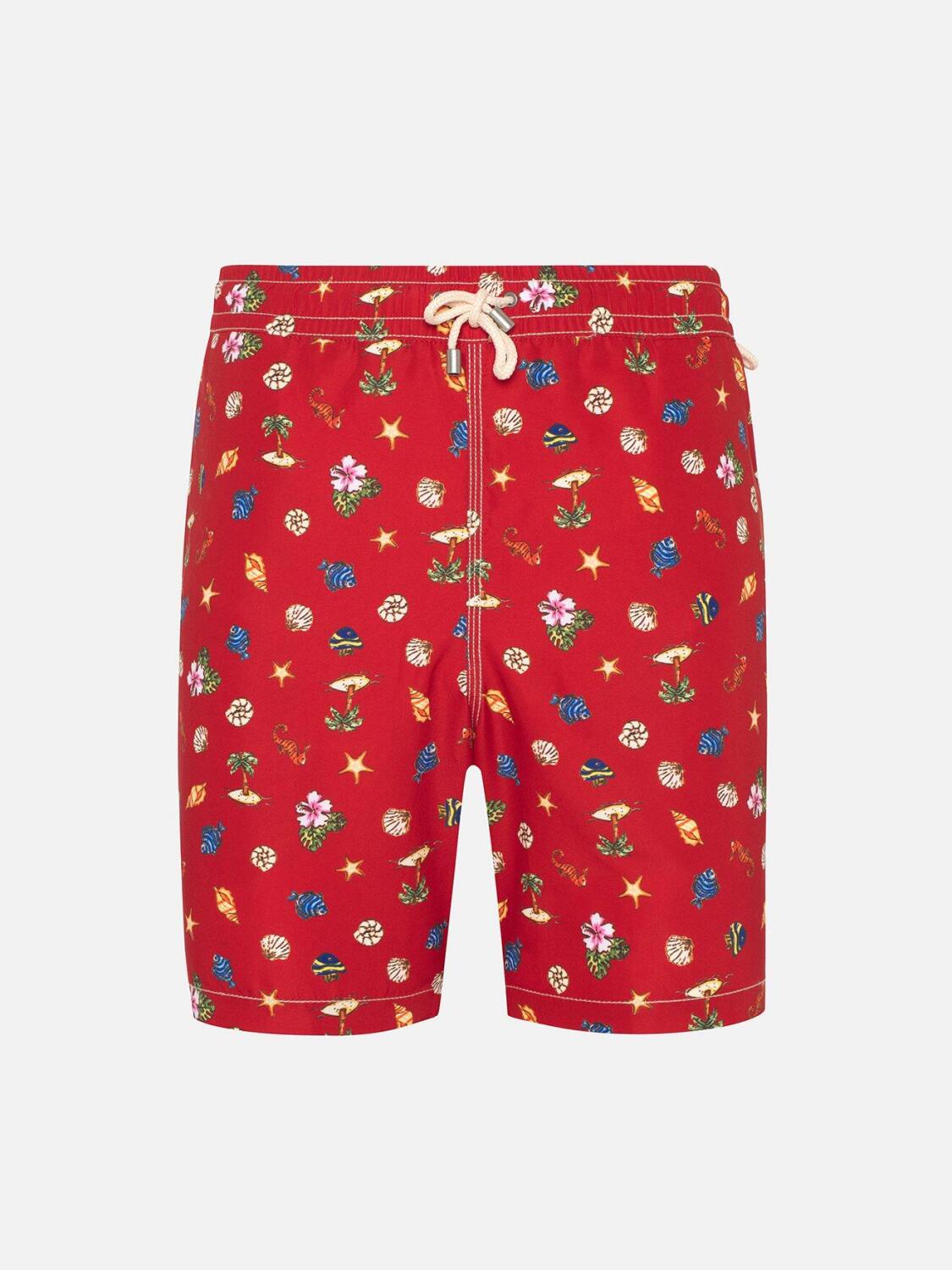 Red printed Shell swimsuit