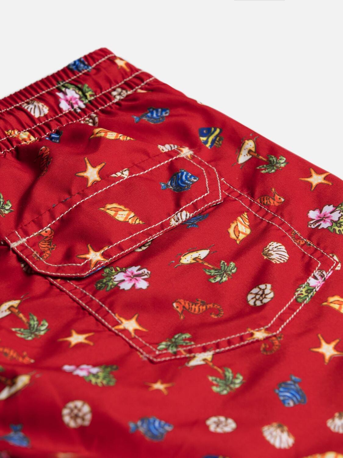 Red printed Shell swimsuit