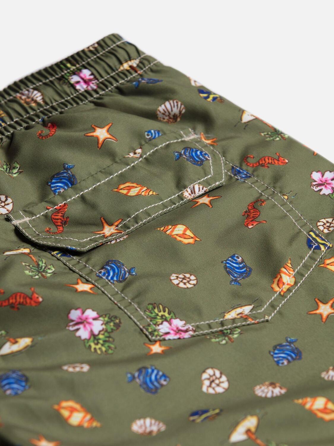 Khaki printed Shell swimsuit