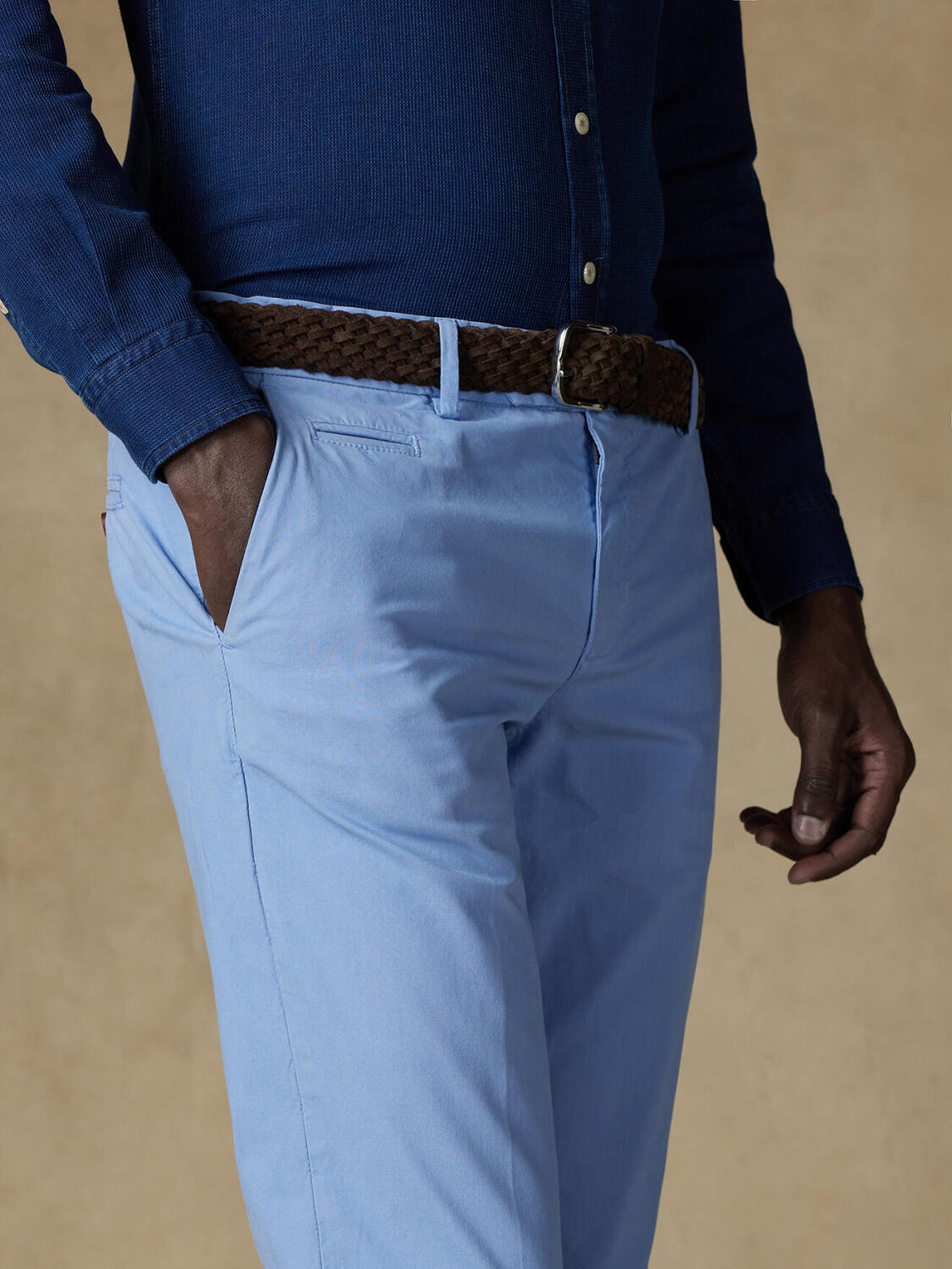 Hemelsblauwe chino broek