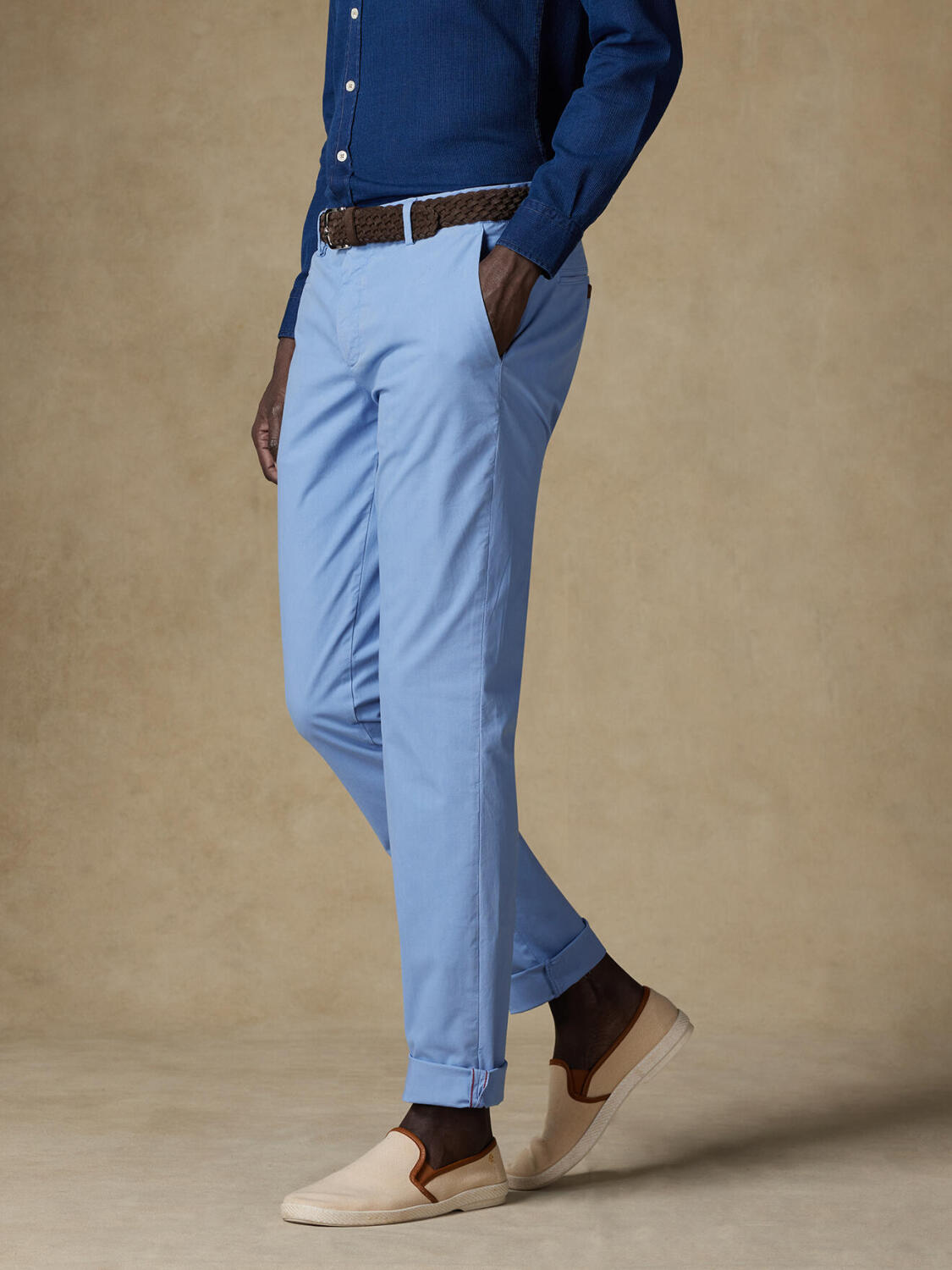 Hemelsblauwe chino broek
