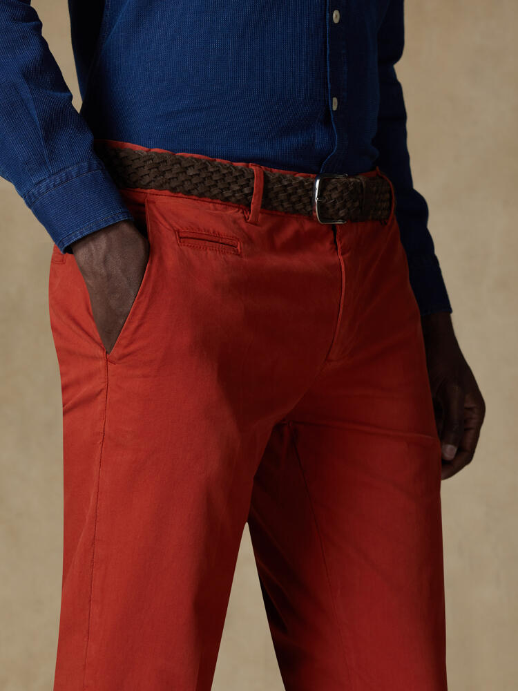 Rust chino trousers