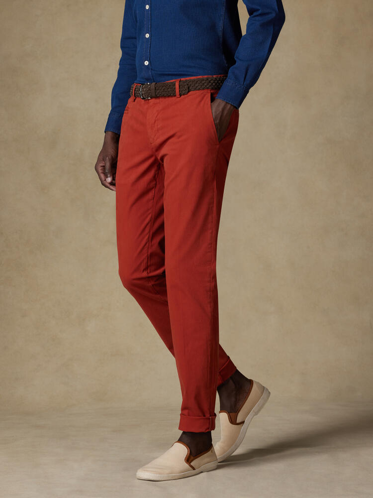 Rust chino trousers