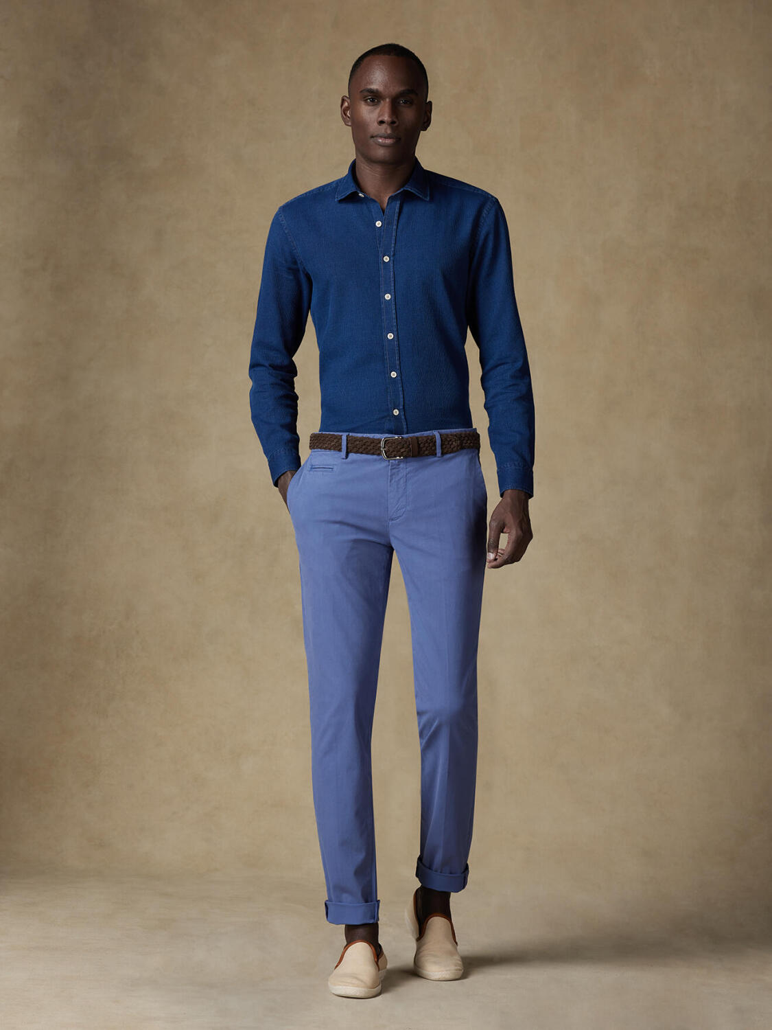 Pantalon chino cobalt