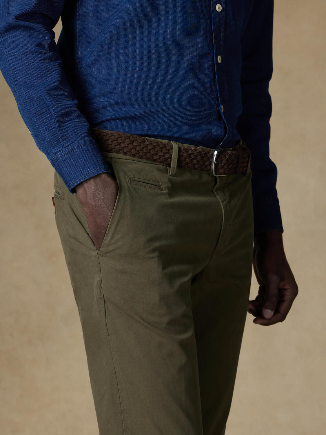 Khaki chino broek