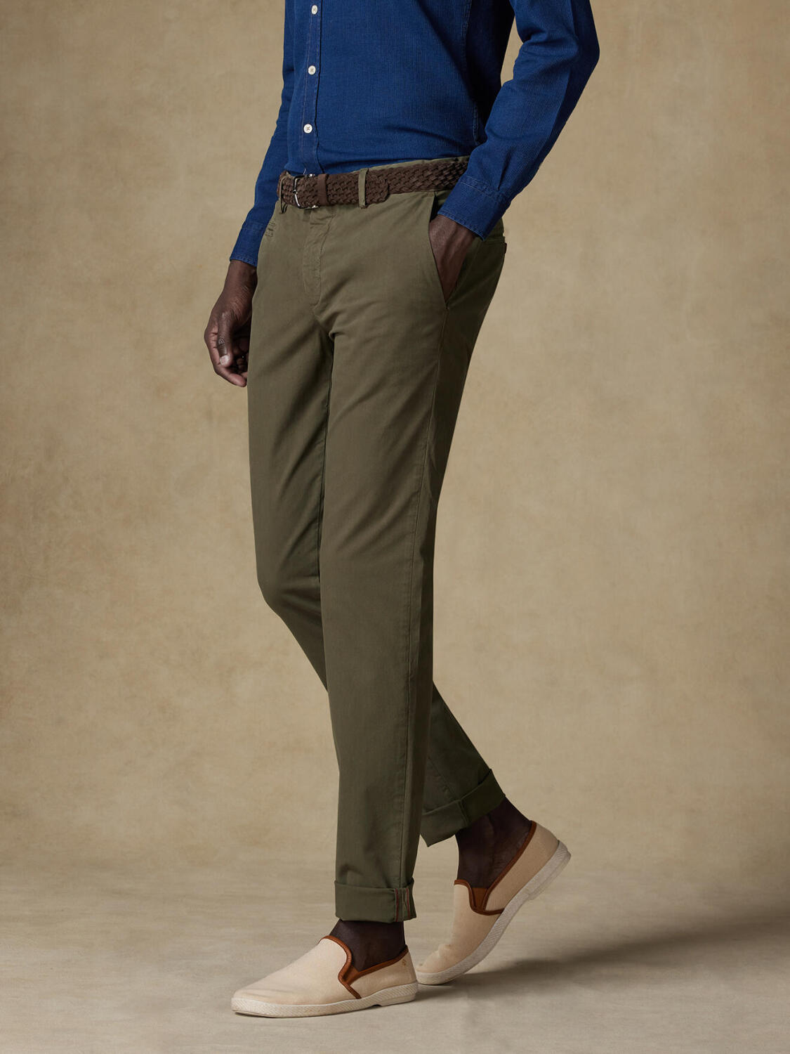 Khaki chino broek