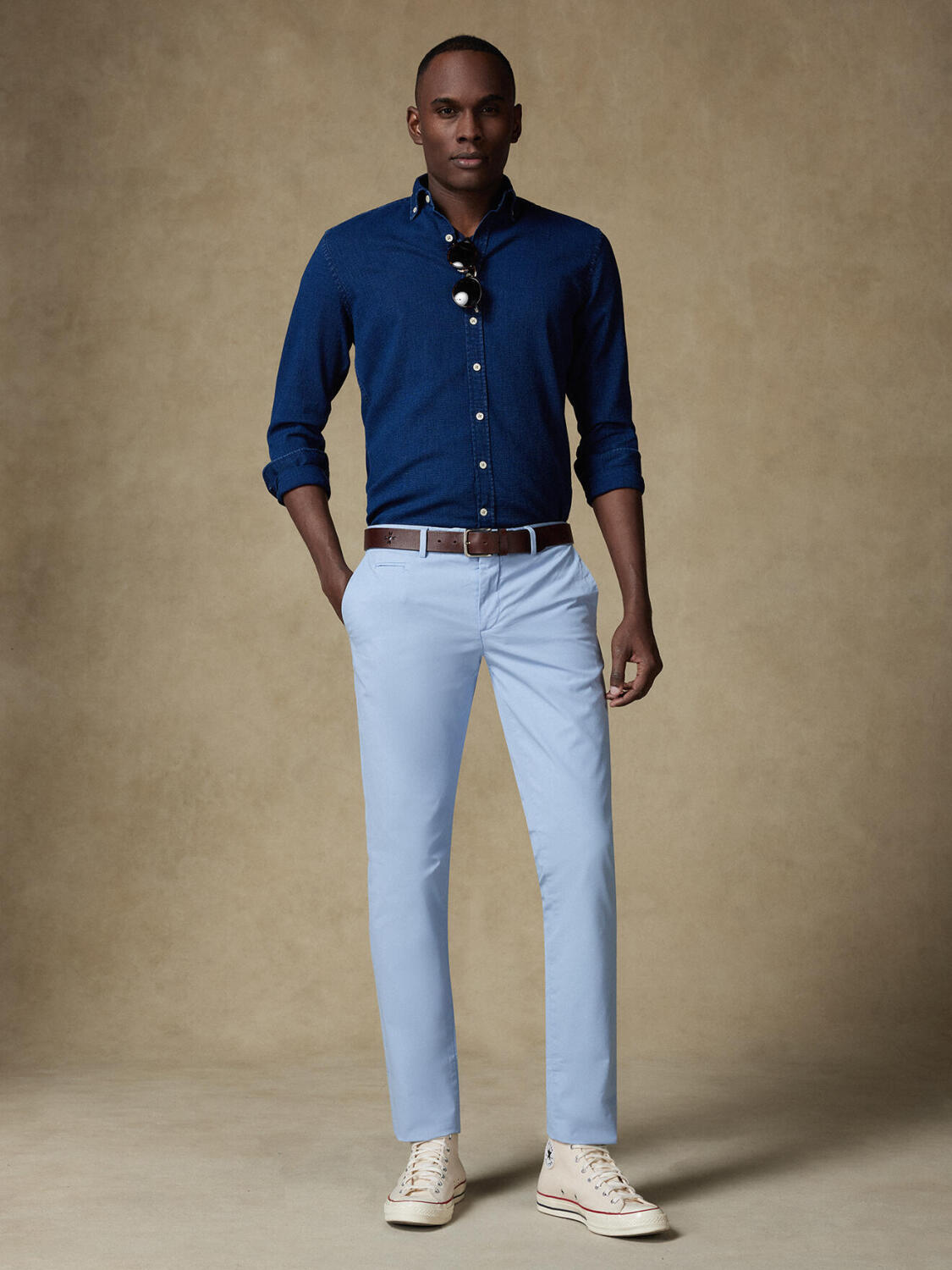 Chinohose himmelblau