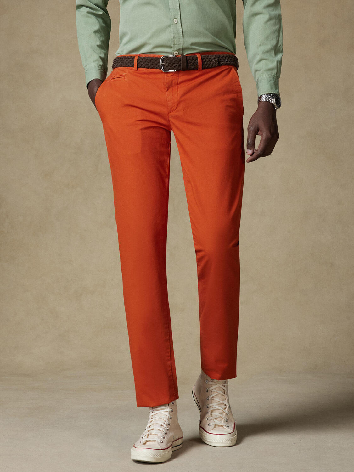Pantaloni chino ruggine