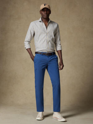 Pantalon chino cobalt