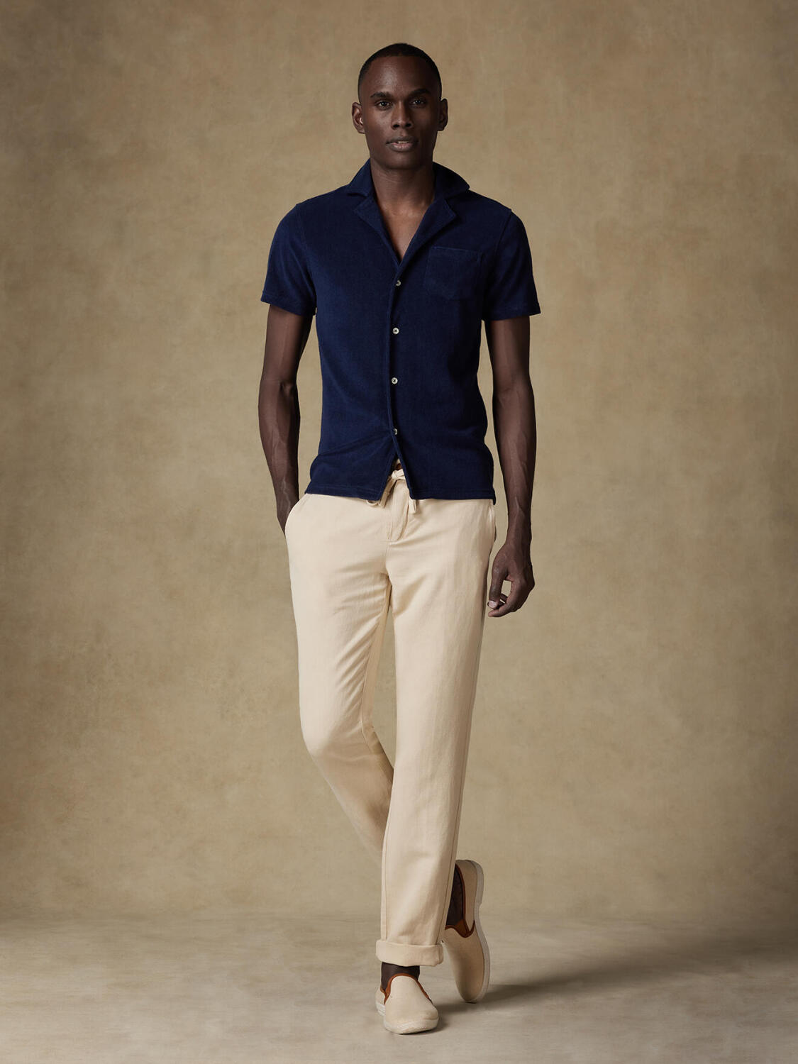 Pantaloni Fred in lino sabbia