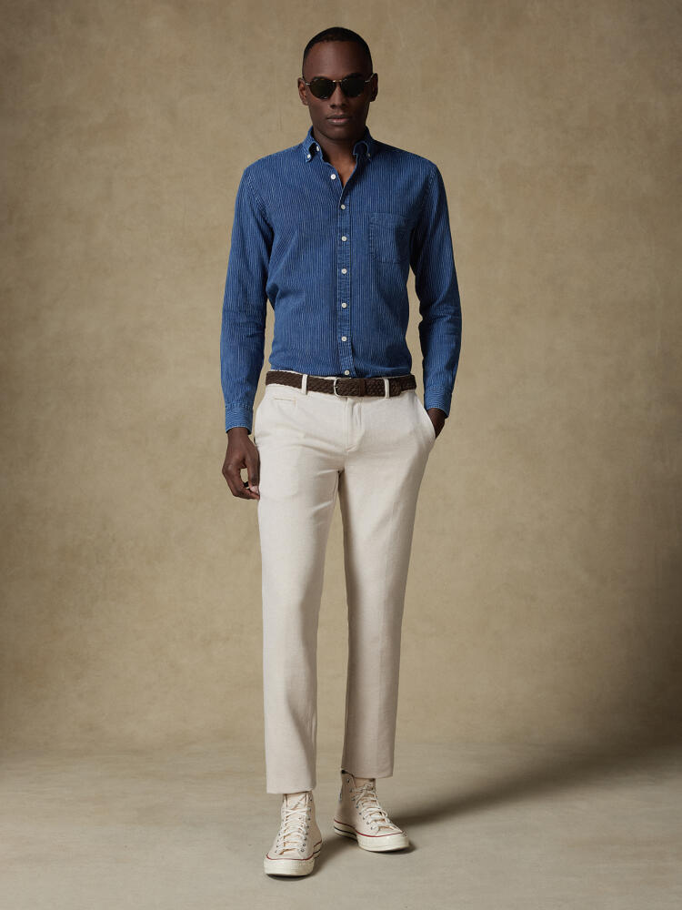 Pantalon Adam en coton & lin sable