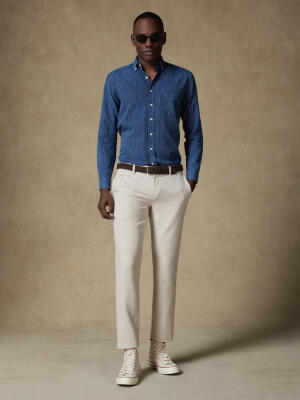 Pantalon Adam en coton & lin sable