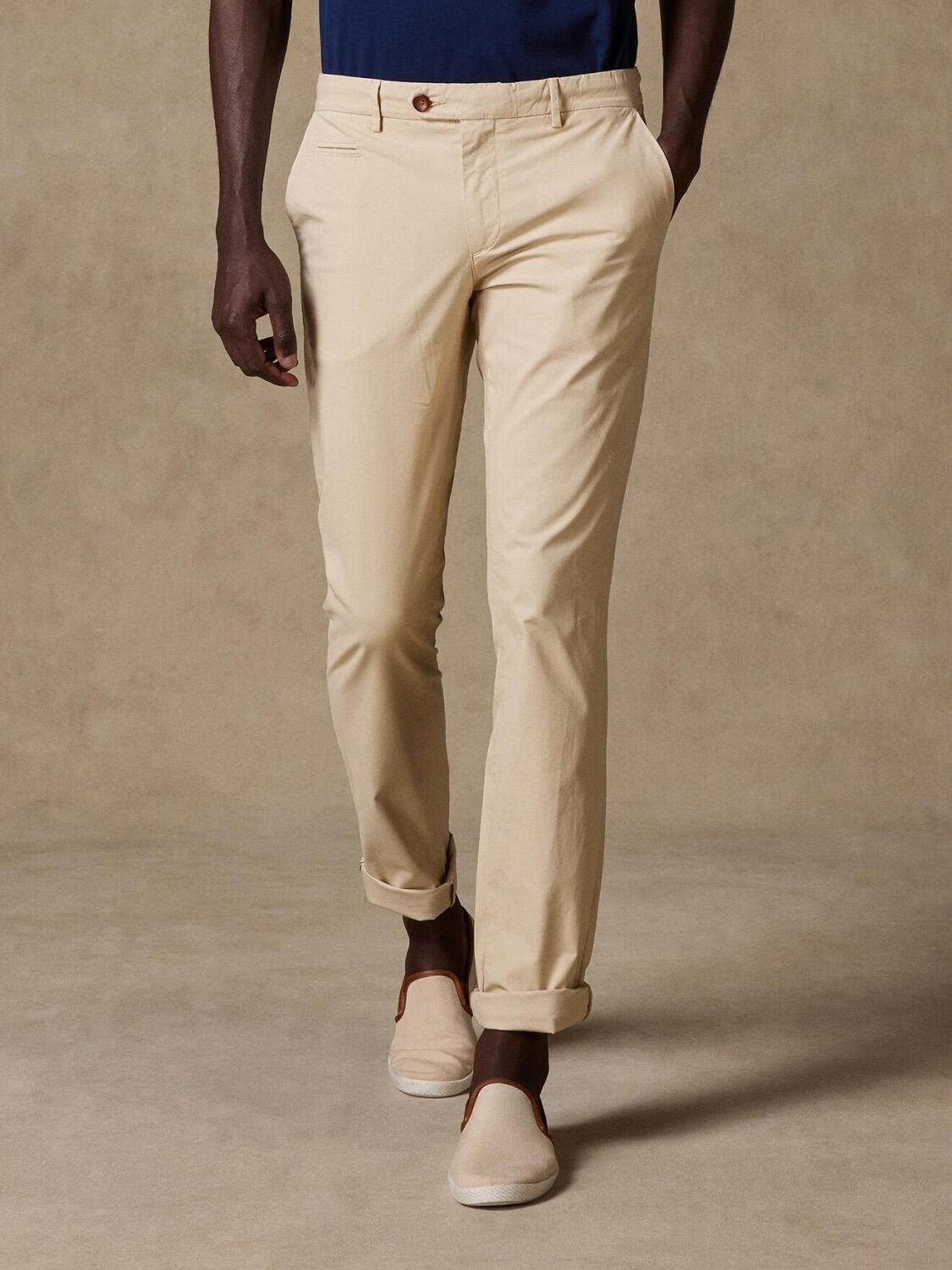 Sand chino trousers