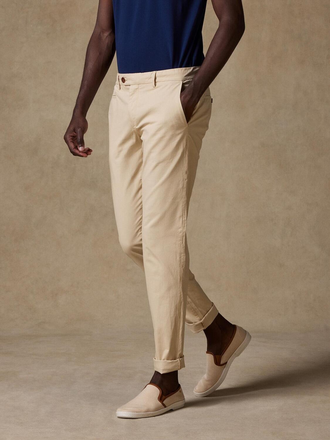 Sand chino trousers