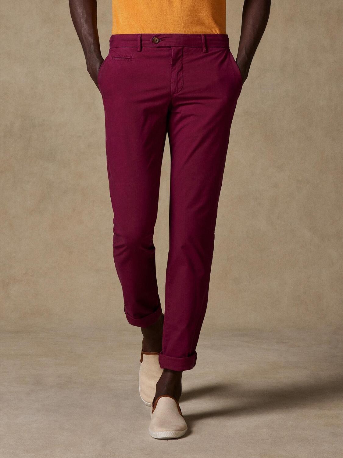 Pantalon chino prune