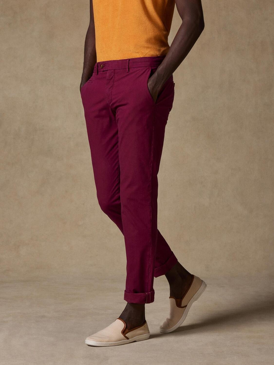 Pantalon chino prune