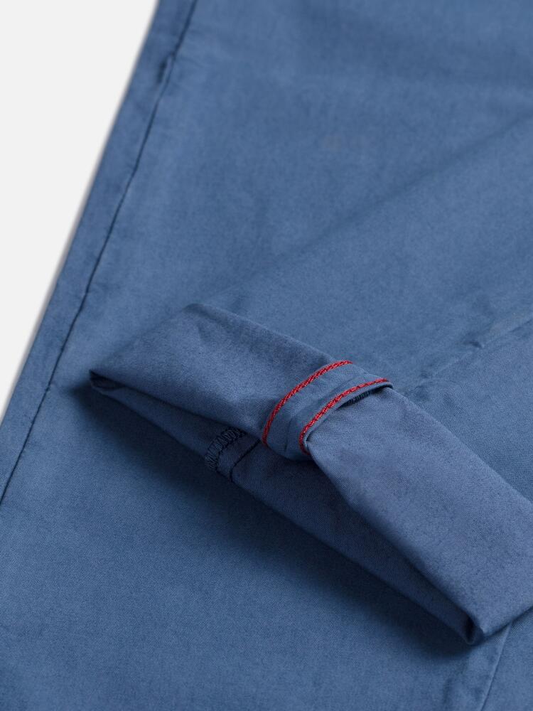 Cobalt coloured chino trousers