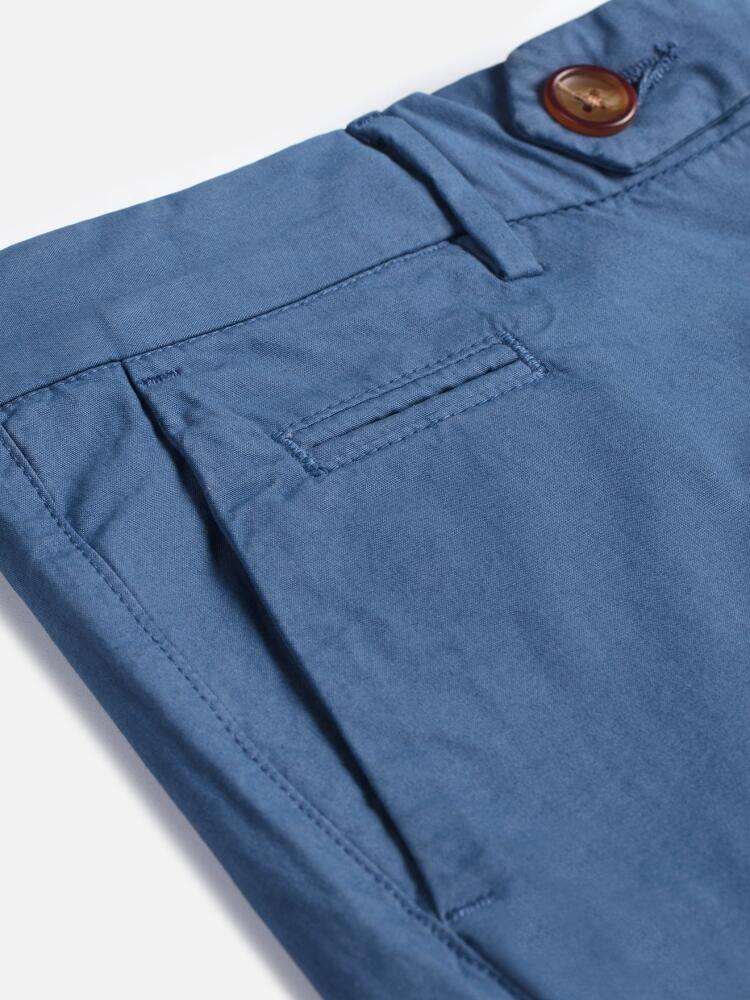 Cobalt coloured chino trousers