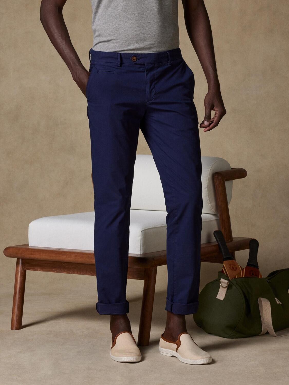 Navy chino broek