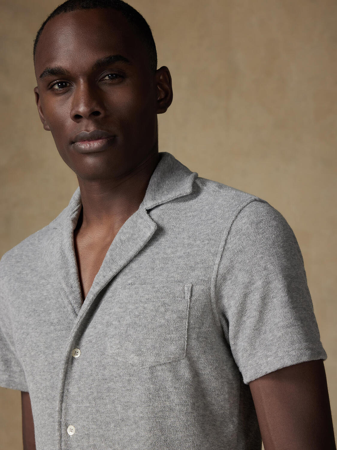 Grijs badstof shirt - Korte mouwen