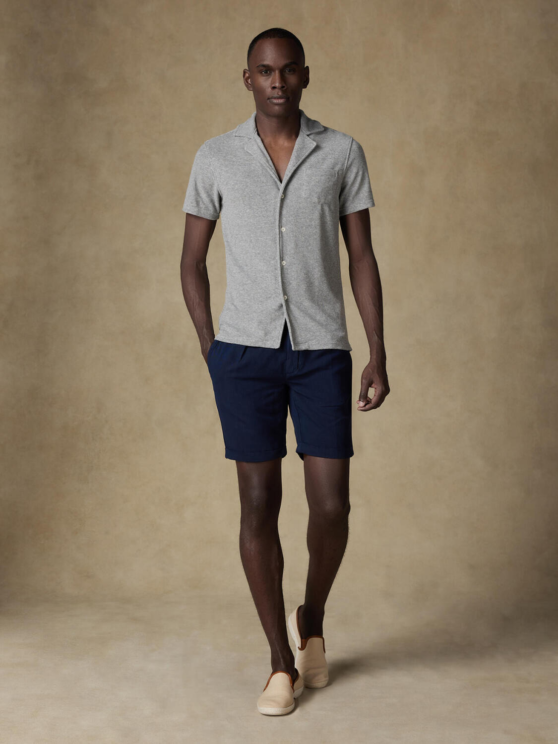 Grijs badstof shirt - Korte mouwen