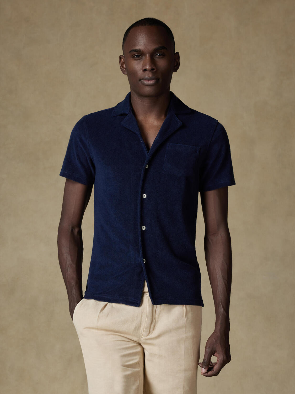 Navy terry shirt - Short sleeves