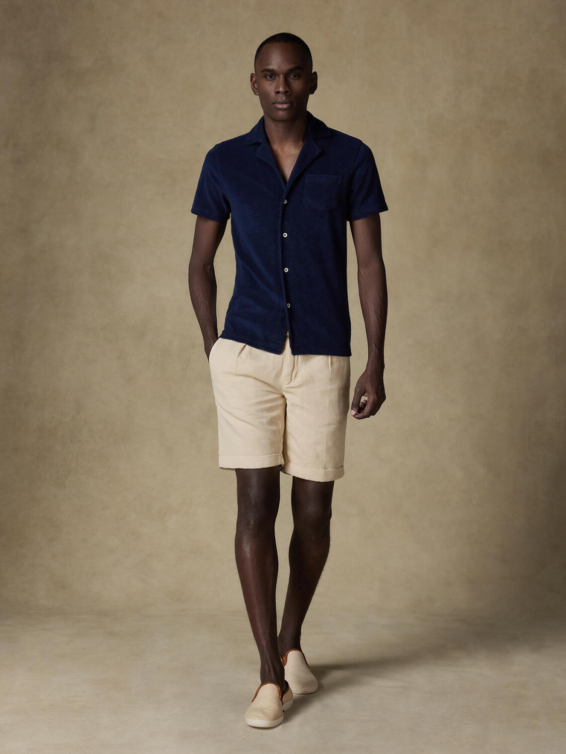 Navy terry shirt - Short sleeves