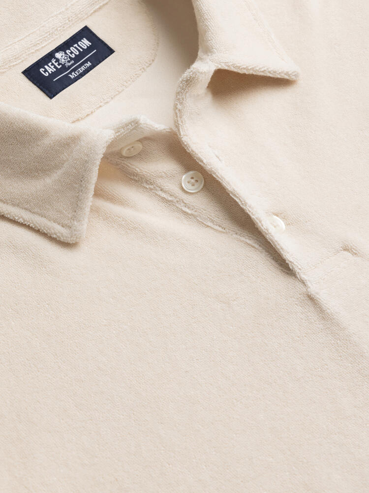 Frottee-Poloshirt off-white