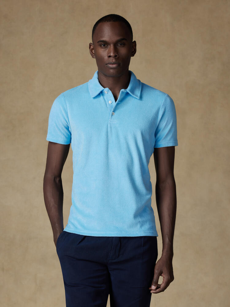 Terry celadon polo shirt