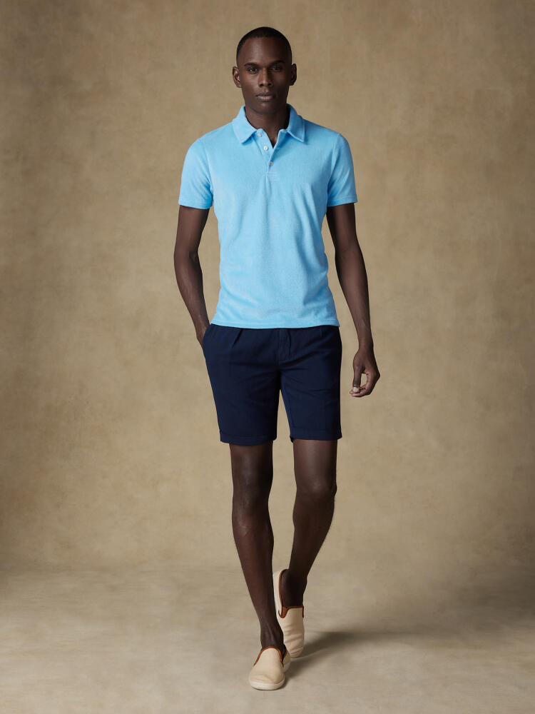 Terry celadon polo shirt