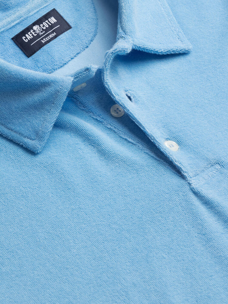 Frottee-Poloshirt celadon