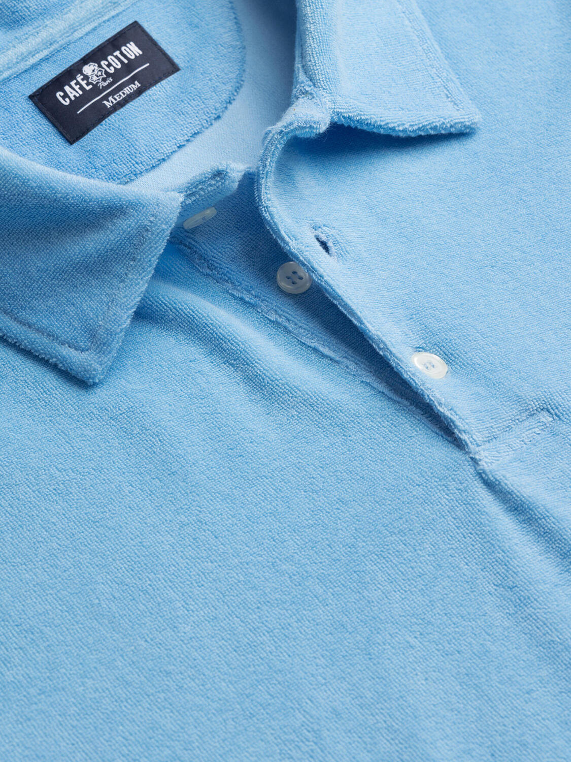 Terry celadon polo shirt