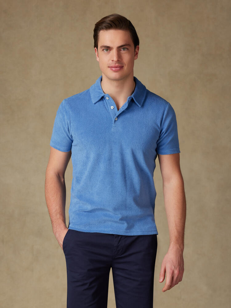 Terry sky polo shirt