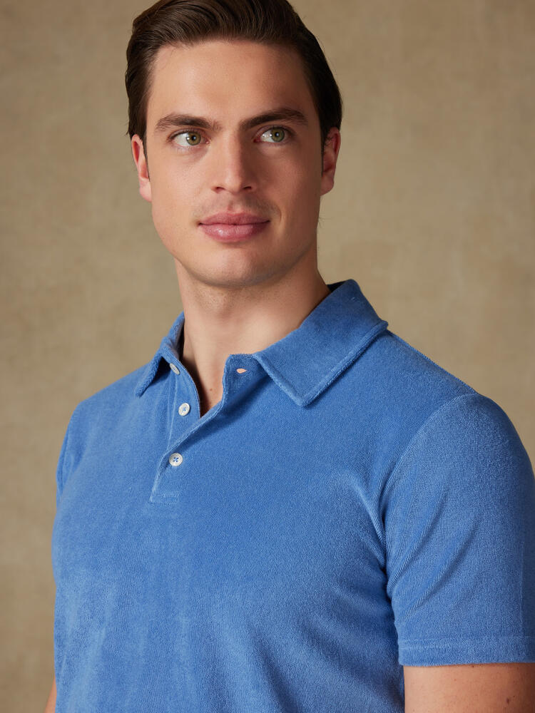 Terry sky polo shirt