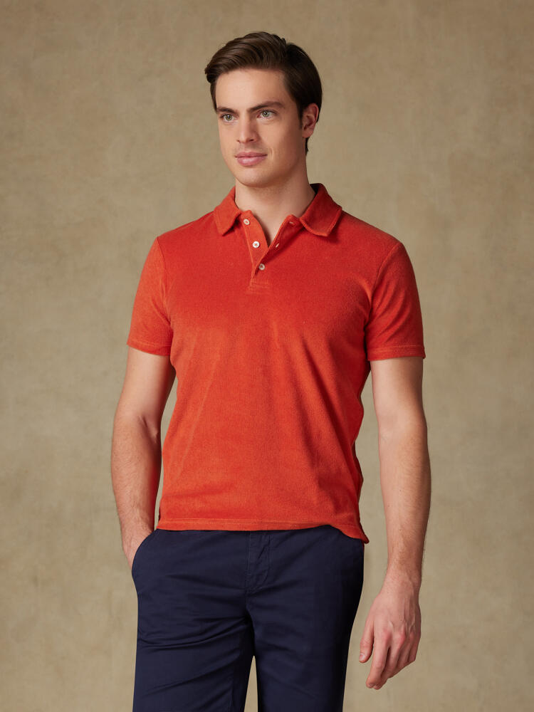 Terry orange polo shirt