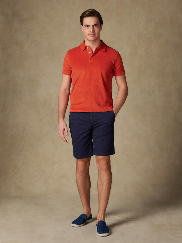 Frottee-Poloshirt orange