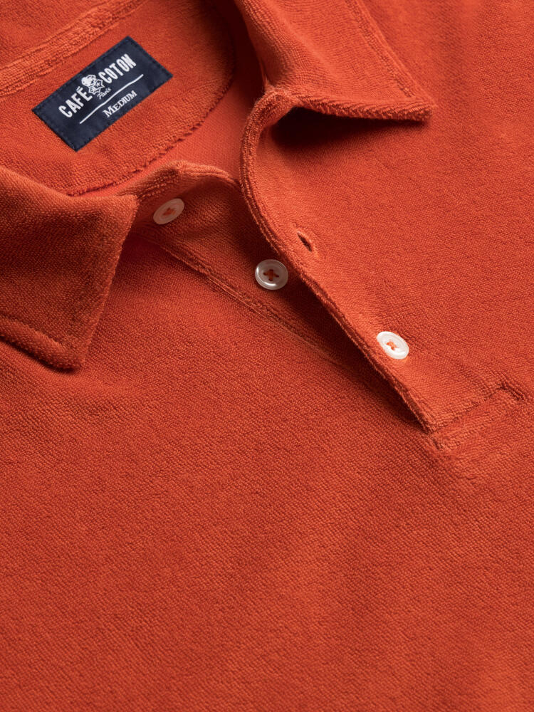 Frottee-Poloshirt orange