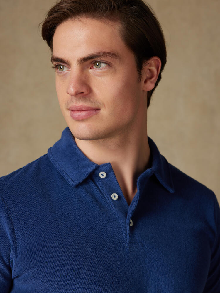 Polo in spugna blu