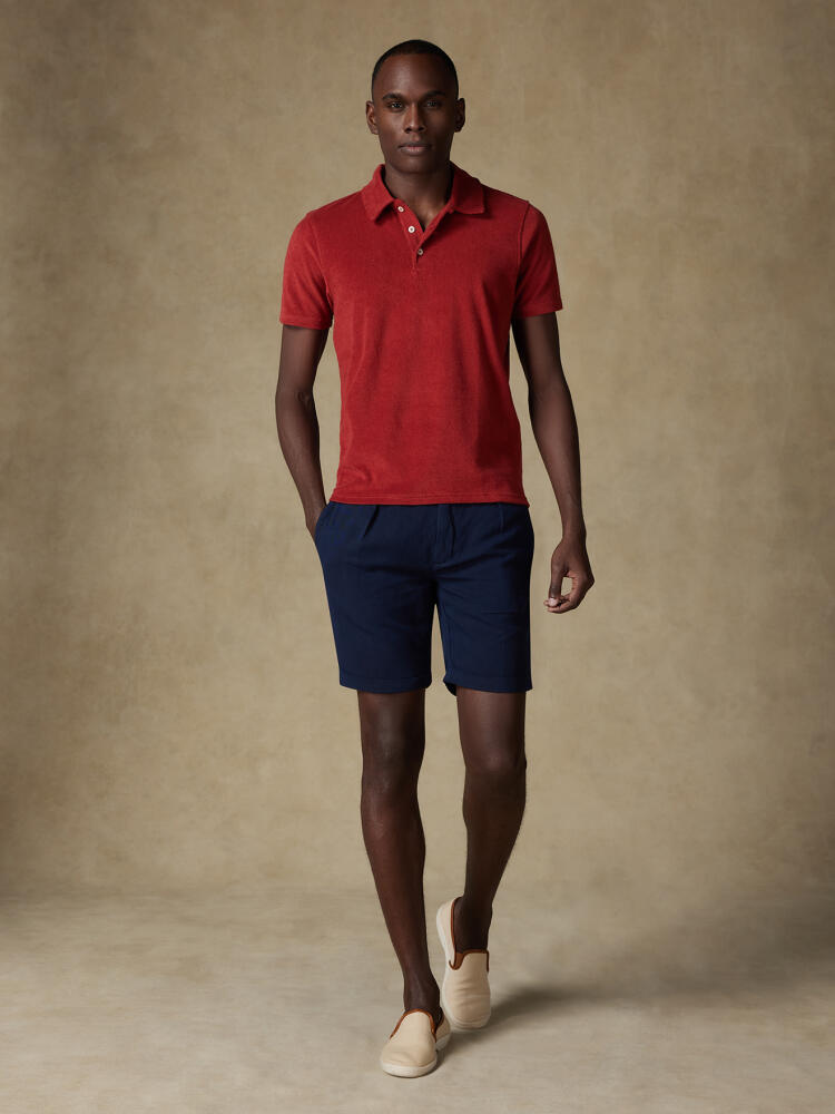 Polo Terry en éponge rouge