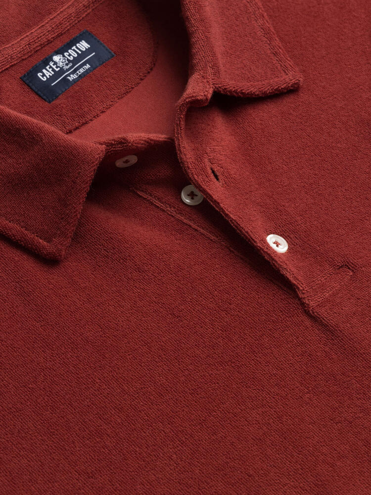 Polo Terry en éponge rouge