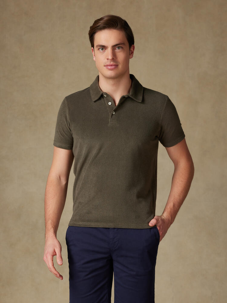 Terry khaki polo shirt