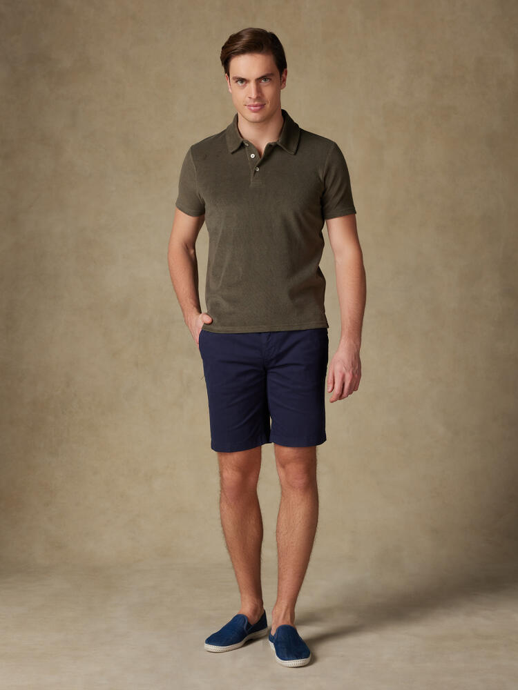 Terry khaki polo shirt