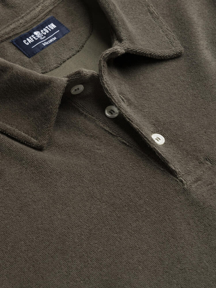 Terry khaki polo shirt